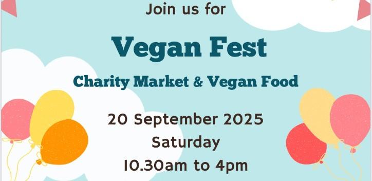 Vegan fest graphic – charity market and vegan food