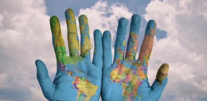 hands; globe; earth; map; geography