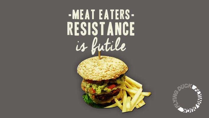 Glasgow vegan cafe The Flying Duck produce their own take on the adverts