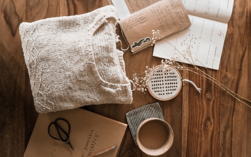 craft items on a table