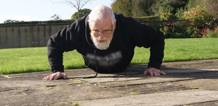 Paul Youd performing a press up