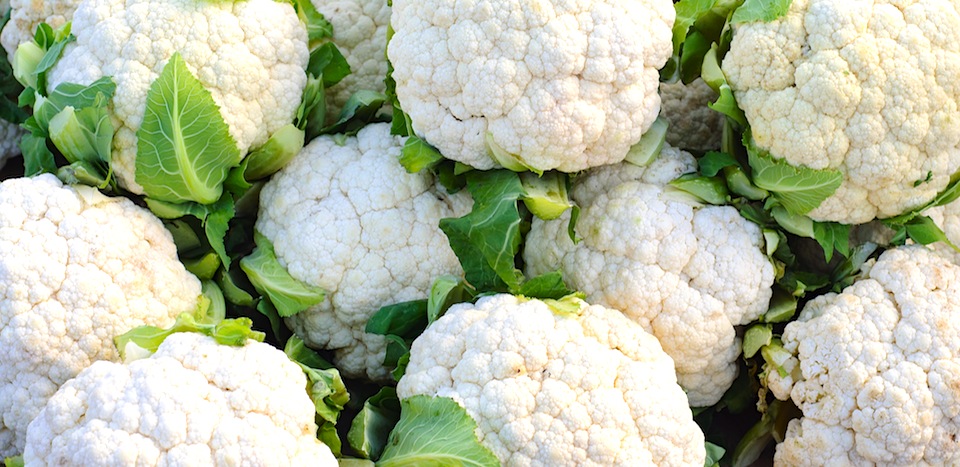 A close up of cauliflower heads.