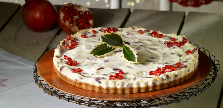 image of cranberry cheesecake presented on a plate 
