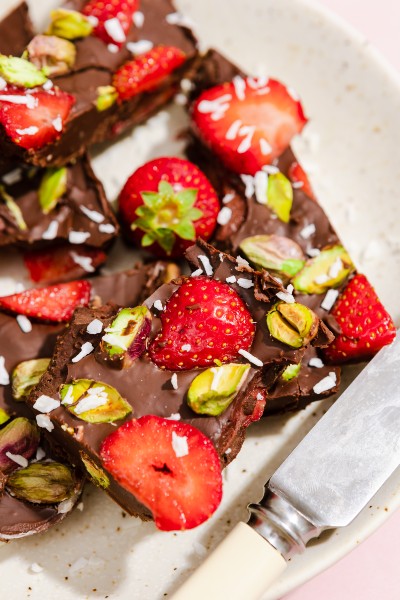 Dark Chocolate Strawberry Bark photograph