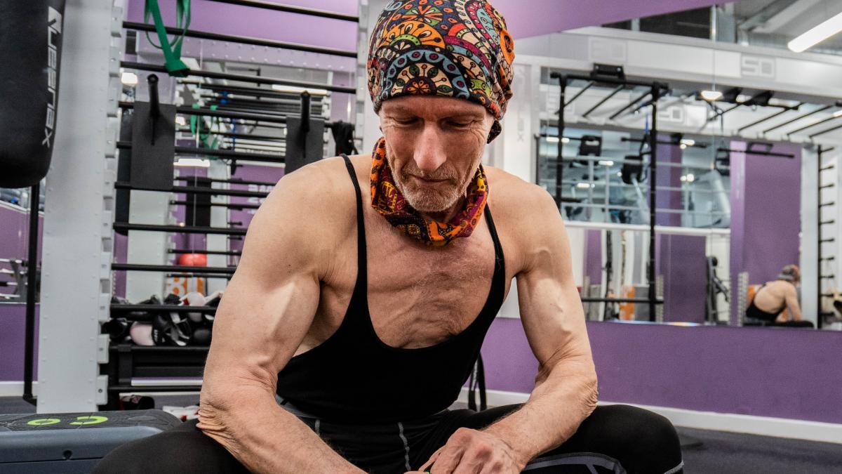 63 year old vegan at the gym