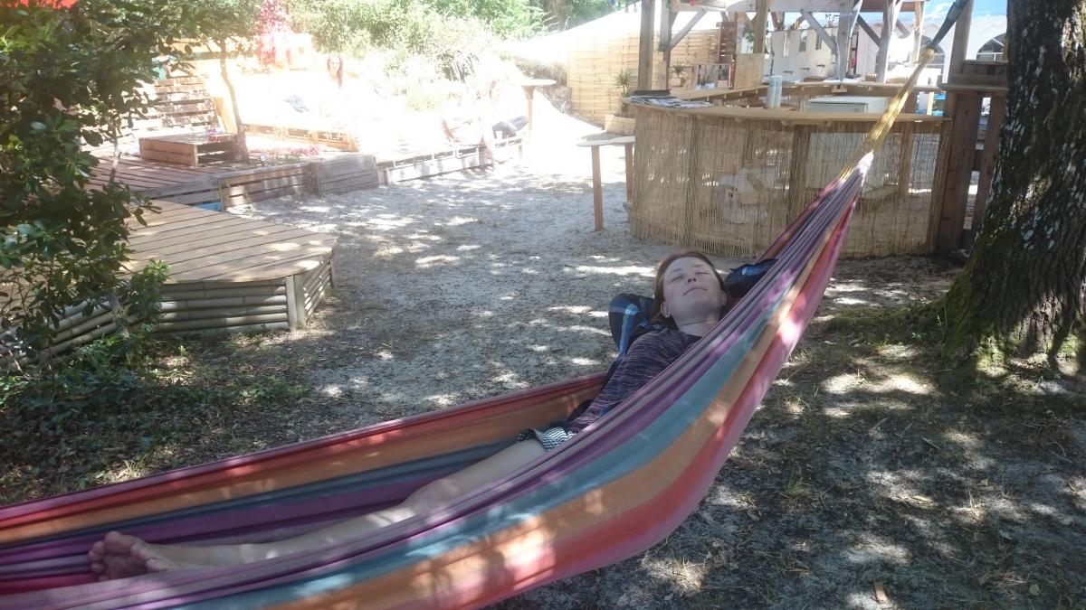 Elena enjoys a hammock