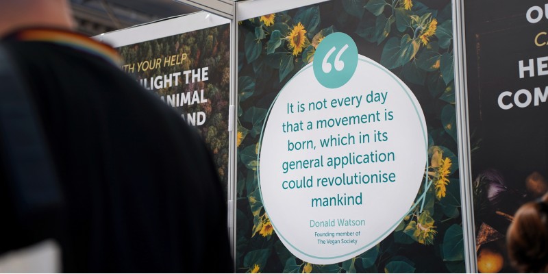 Donald Watson quote at event exhibition