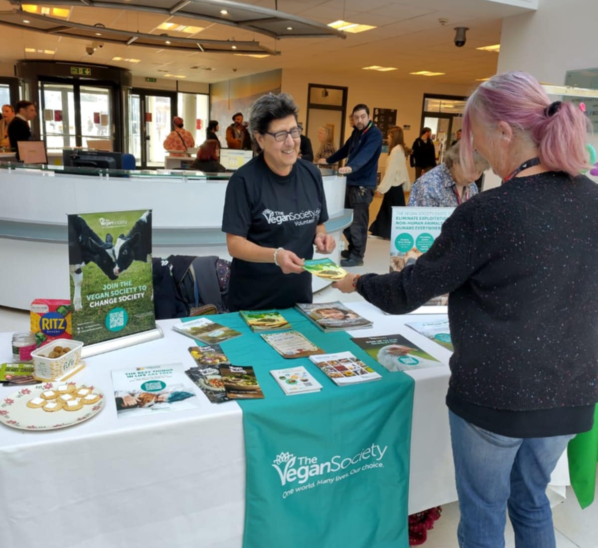 Community Network Volunteer, Evie, handing out leaflets at events