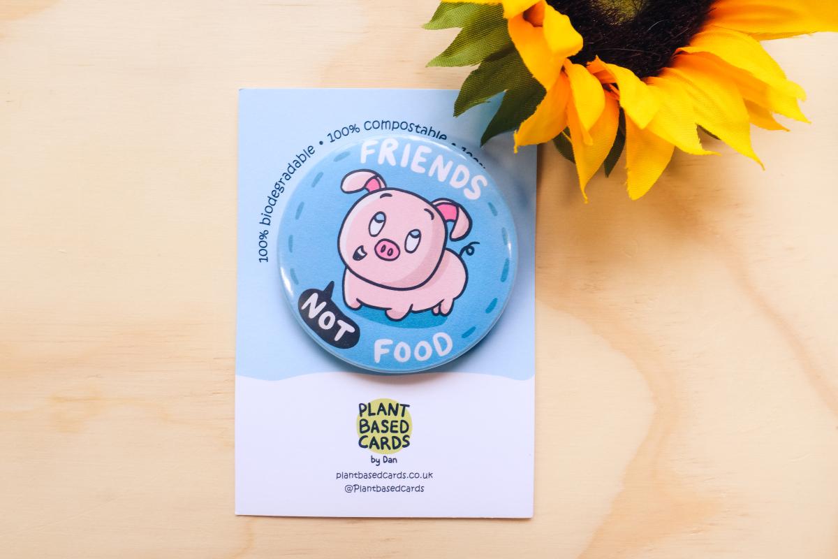 Vegan Society friends not food badge