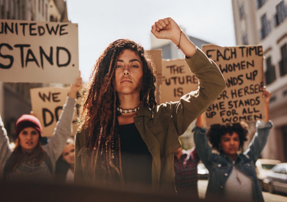 Women protesting gender inequality