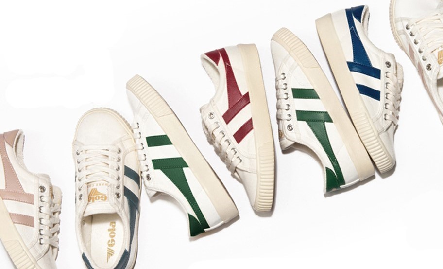 Gola classic vegan trainers lined up