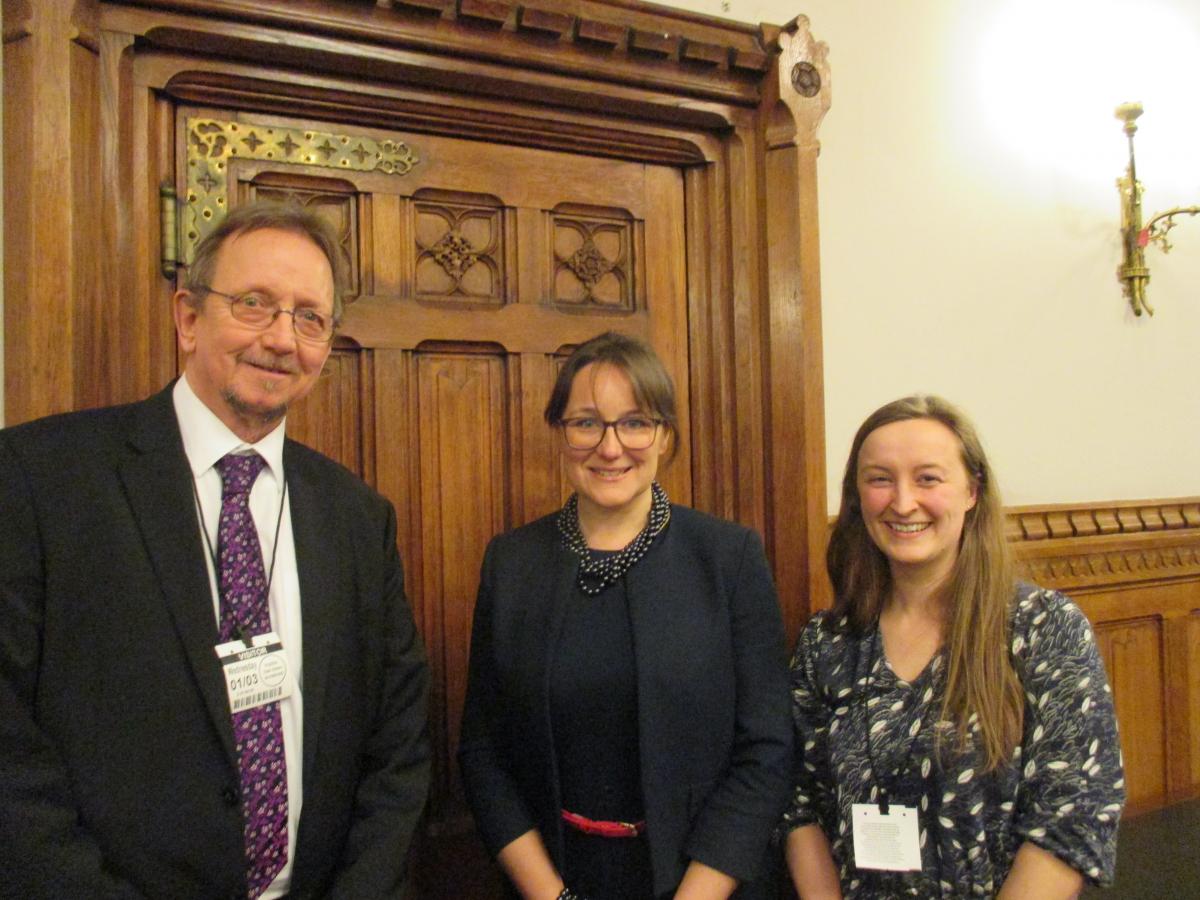 Heather (left) at Parliament