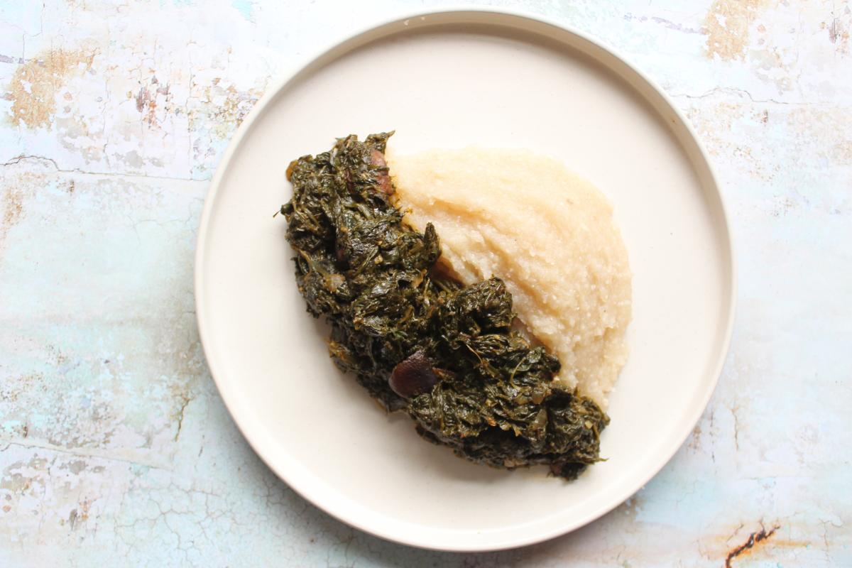 Eru soup with garri