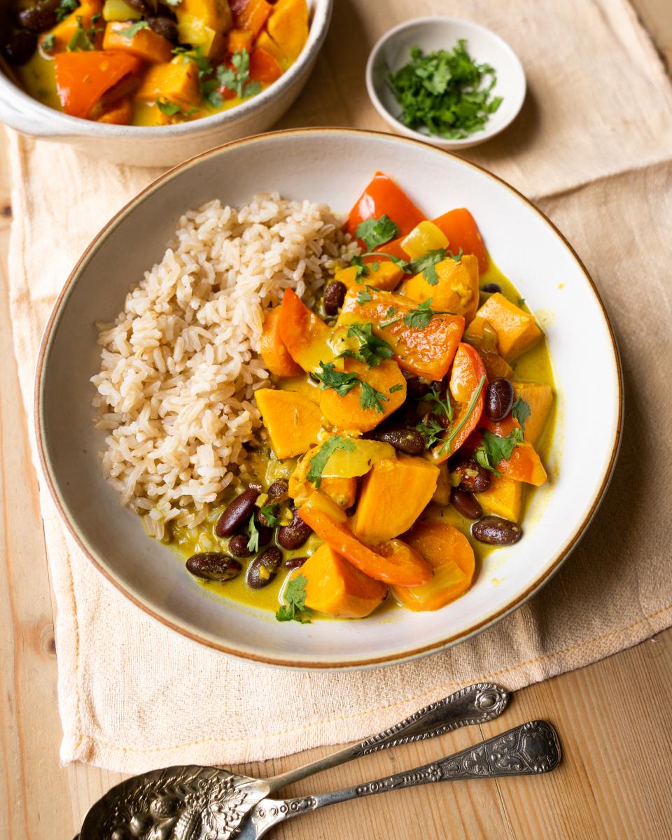 Jamaican-style ital curry stew on a plate