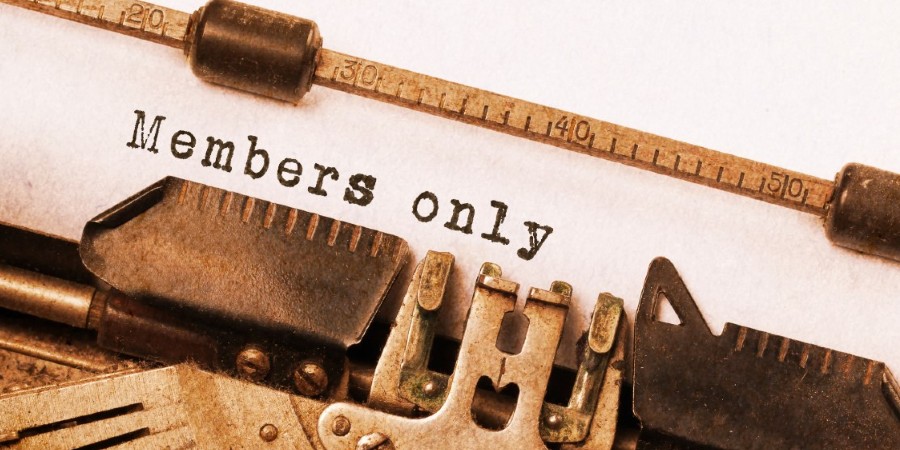 'Members only' being written on typewriter
