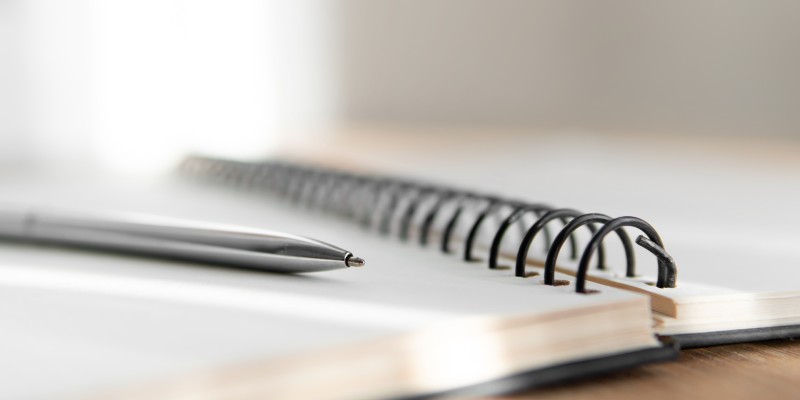 Close up of pen and paper