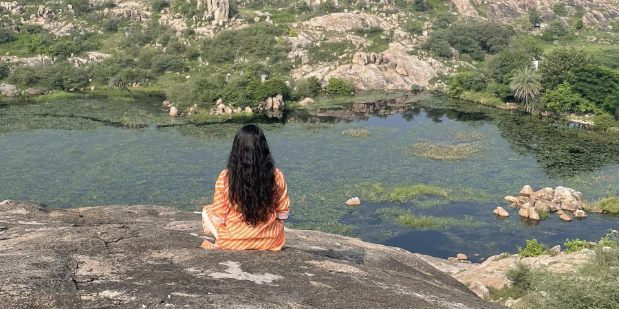 Shruti Jain overlooking a landscape