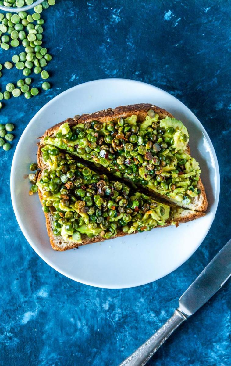 Crispy Split Pea Avocado Toast