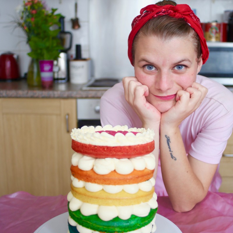 The Female Glaze with our spectacular rainbow cake