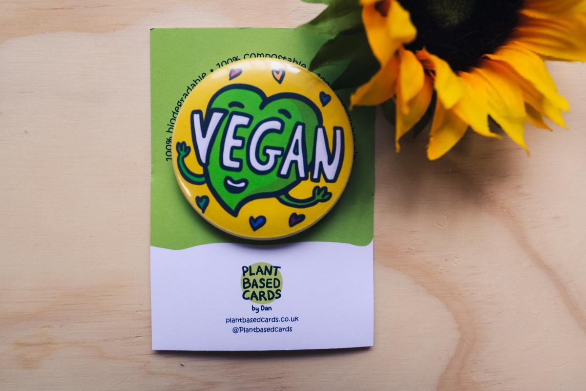 Vegan heart badge