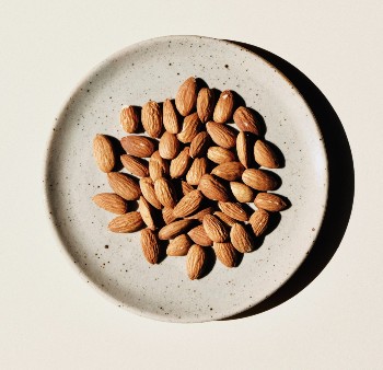 almonds on a plate