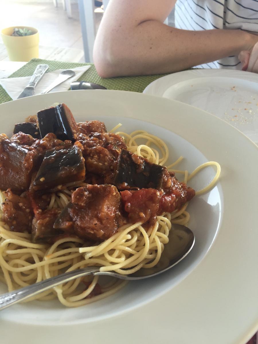 Aubergine pasta 