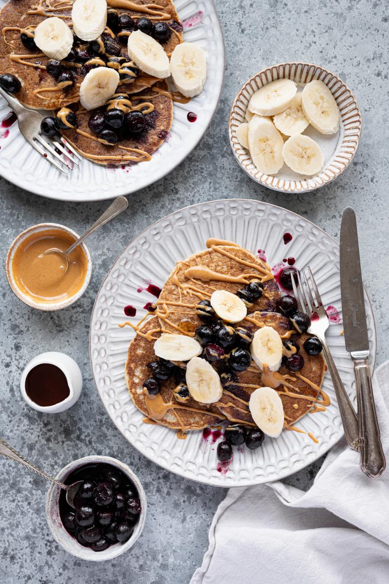 banana pancakes with fruit