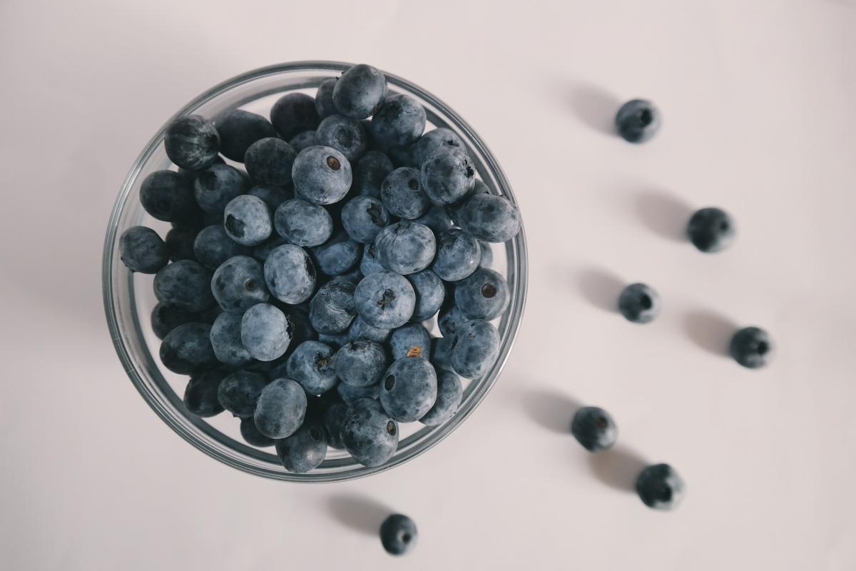 Blueberries in a bowl.