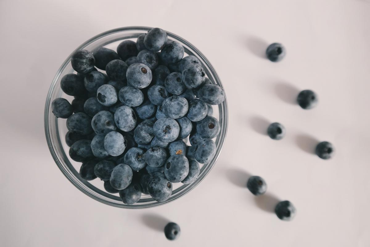 Blueberries in a bowl.