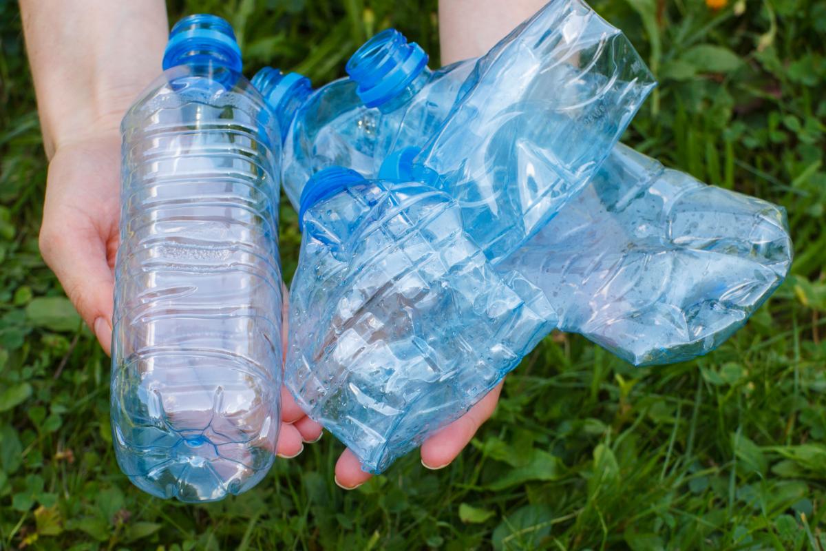 crumbled plastic bottle 