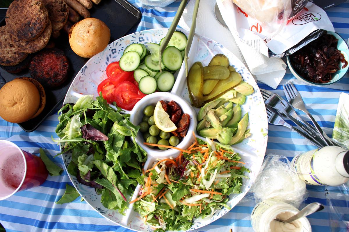 Vegan bbq spread