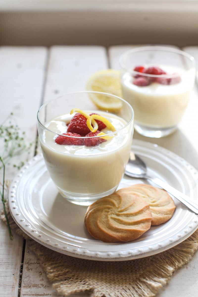 Lemon possets with shortbread