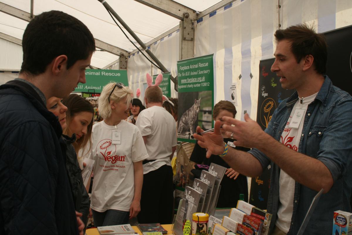 Group talking at Vegfest