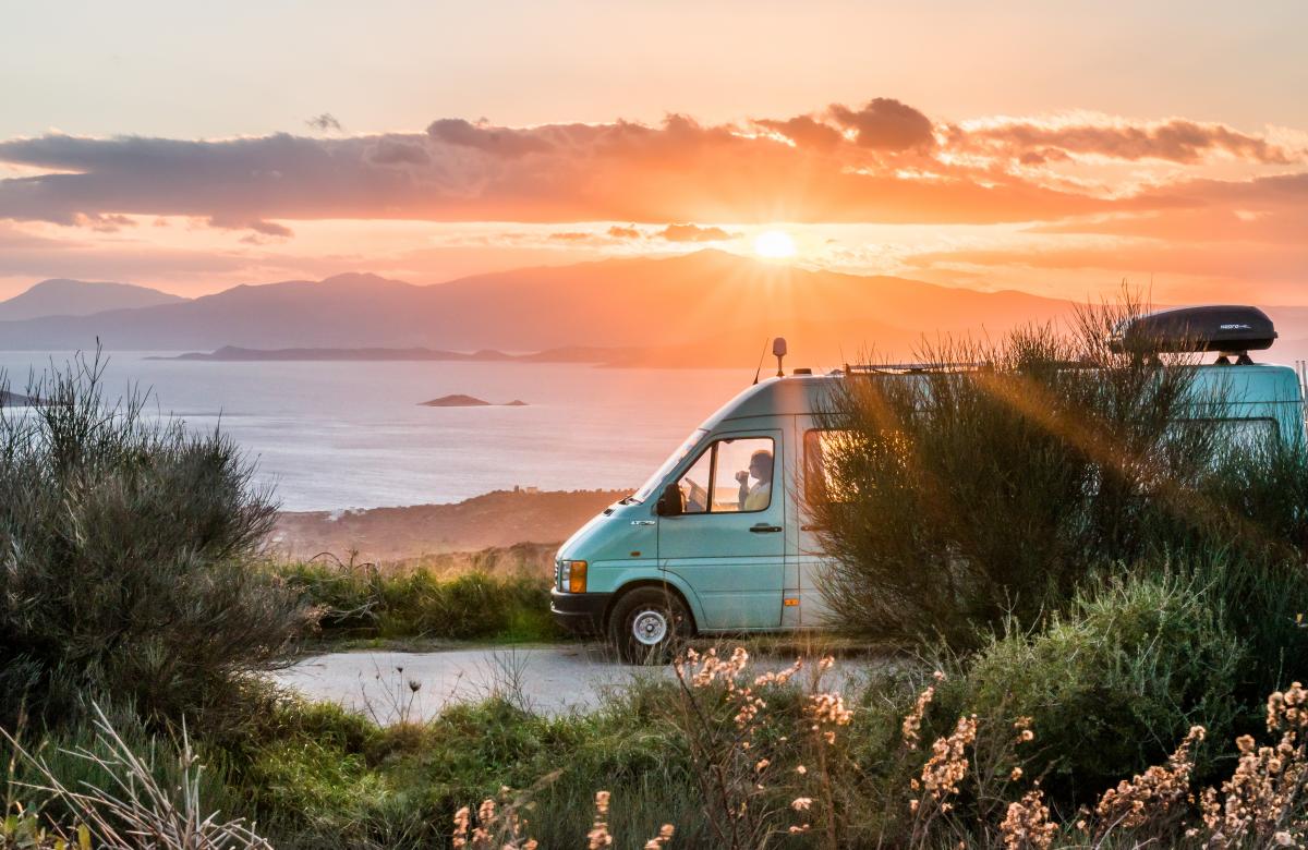 Campervan at sunset - Victoria's Creative Kitchen