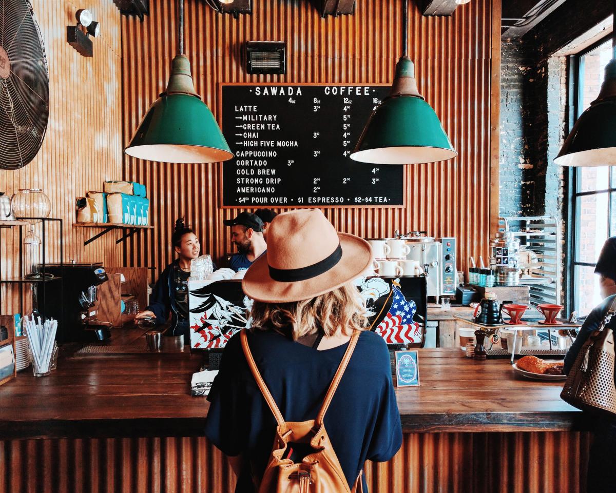 Woman in coffee shop