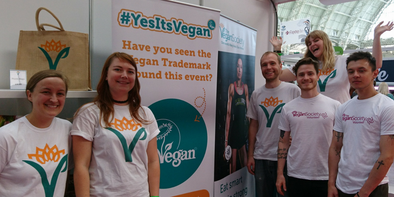 Volunteers and staff at event - Vegan Society