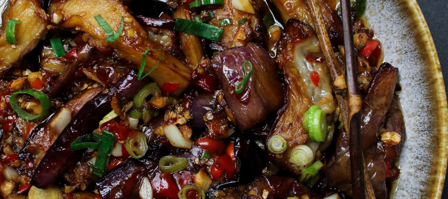 Close up of Yuxiang eggplant