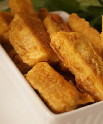 fried yam wedges in a bowl