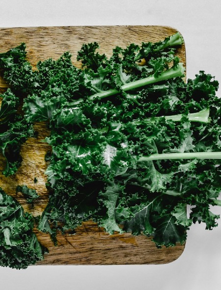 image of kale on a chopping board