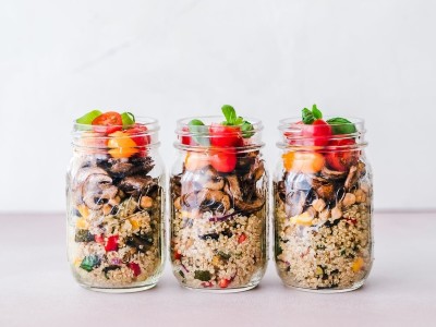 photo of meal prep in jars