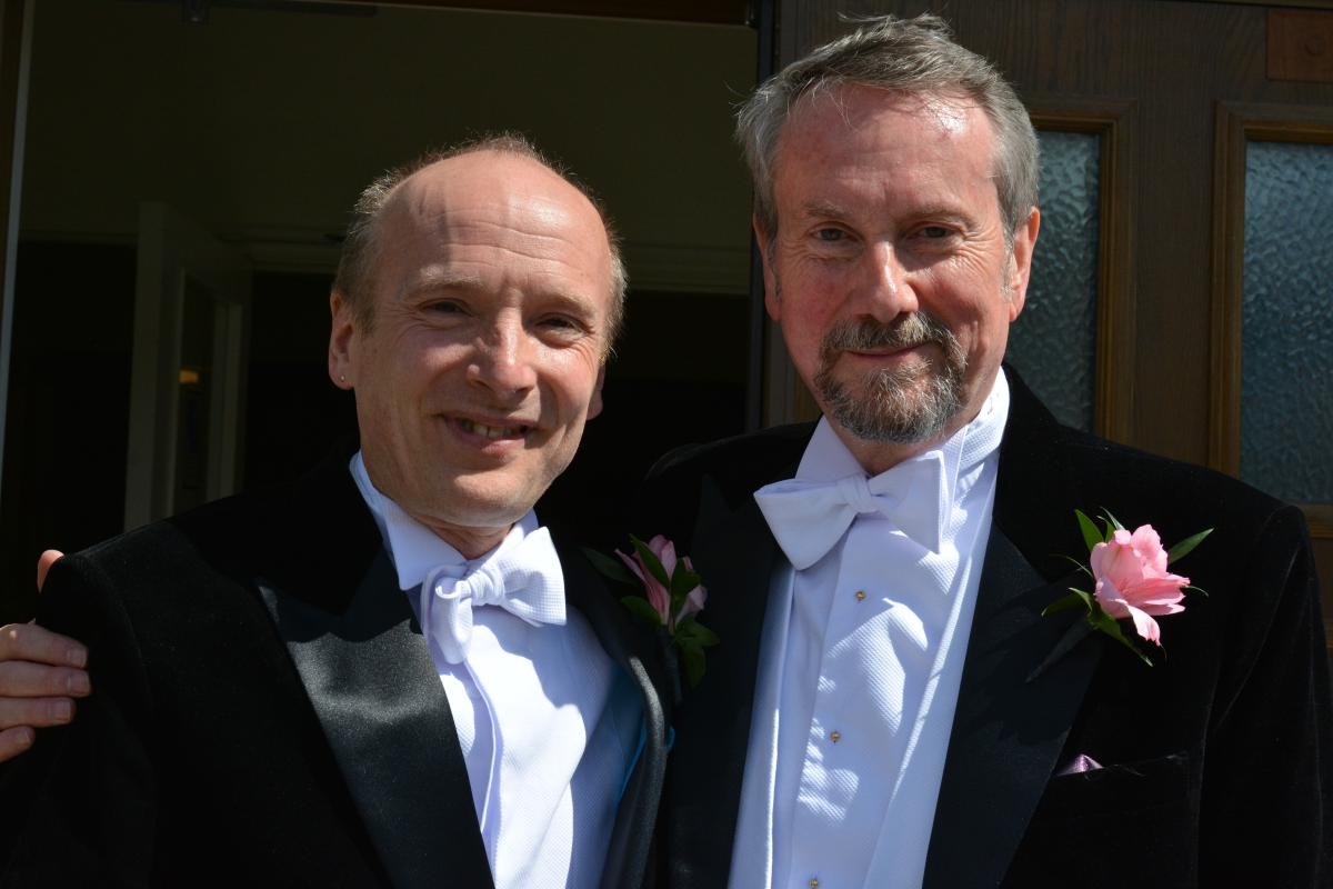 photograph of Rick (right) and Peter (left) on their wedding day in 2017