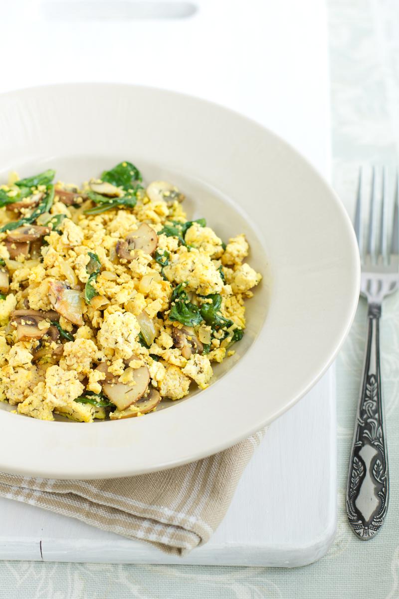 scrambled tofu on a plate