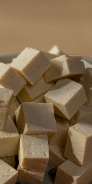 tofu on a plate