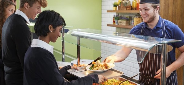 School canteen food being served