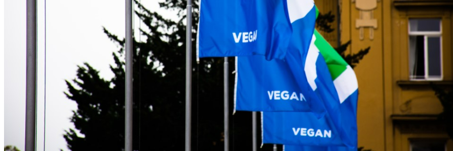 blue, white and green vegan flags