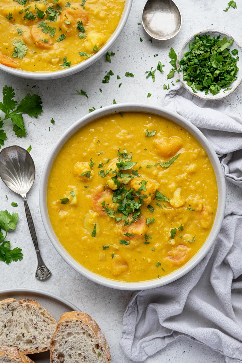 vegetable soup in a bowl