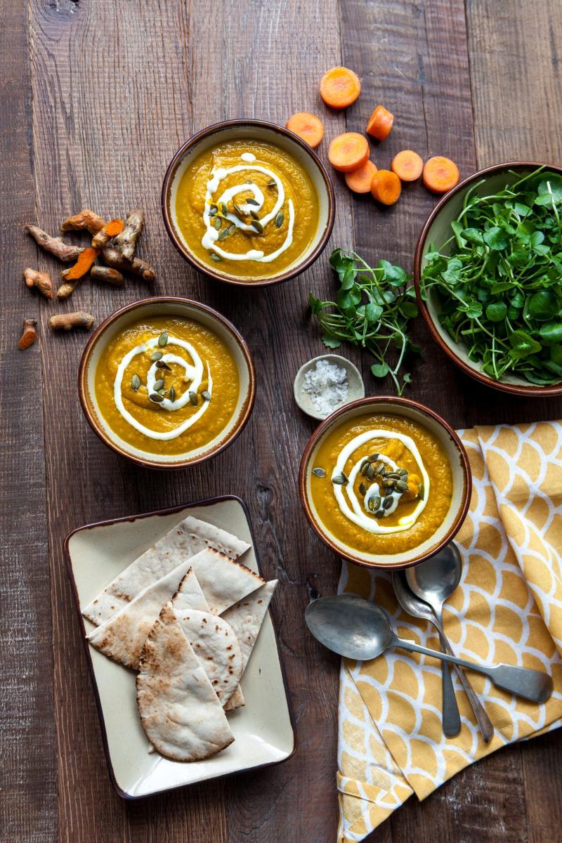 watercress, carrot and tumeric soup